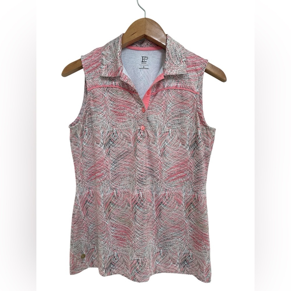 EP Ladies Golf Sleeveless Polo Top Button Collar Womens Size S